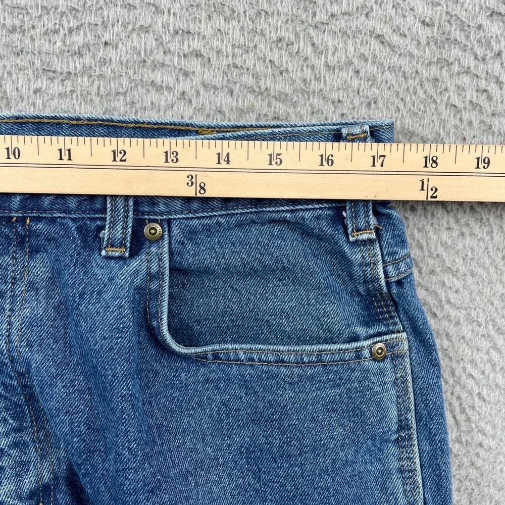 Carhartt Jeans Mens 36x32 Blue B171-DST Relaxed Fit Carpenter Work Denim
